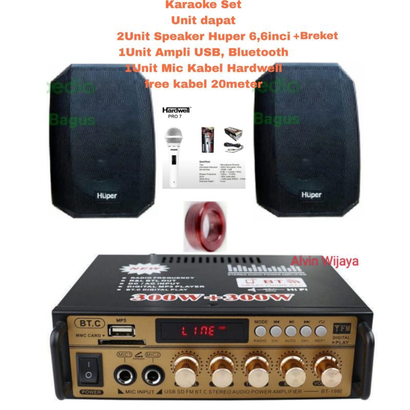 paket Sound System karaoke speaker Huper 2unit