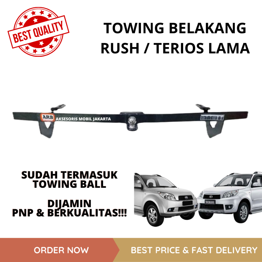 TOWING BAR BELAKANG RUSH TERIOS LAMA - BESI PENGAMAN BUMPER BELAKANG MOBIL RUSH TERIOS