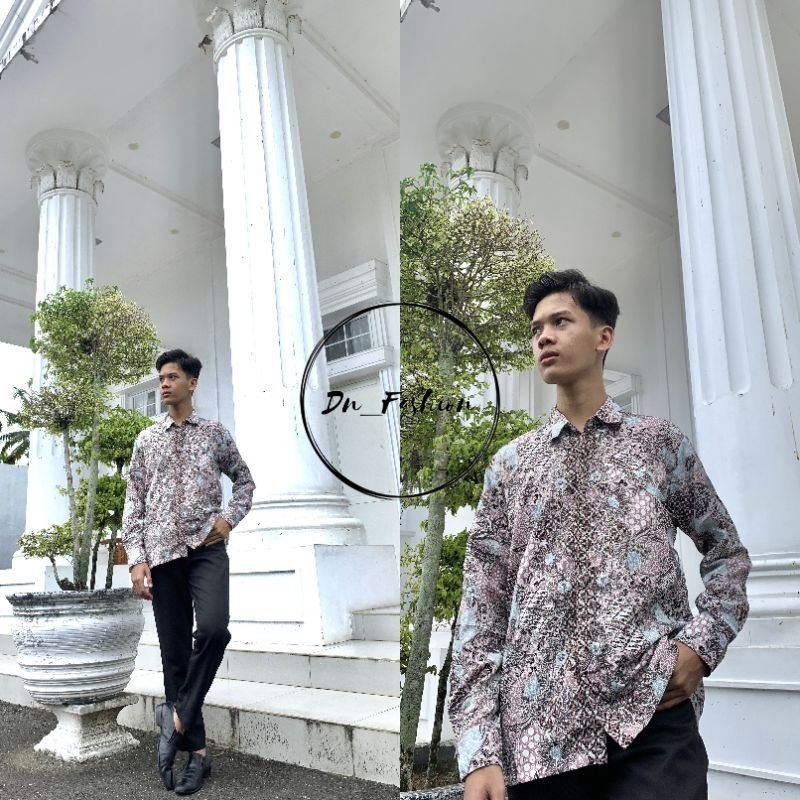 COD//KEMEJA LENGAN PANJANG//KEMEJA BATIK//KEMEJA BATIK BIRU DAN HIJAU //TERLARIS