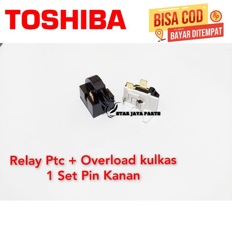 Relay ptc overload kulkas Toshiba Pin Kanan 1 dan 2 Pintu