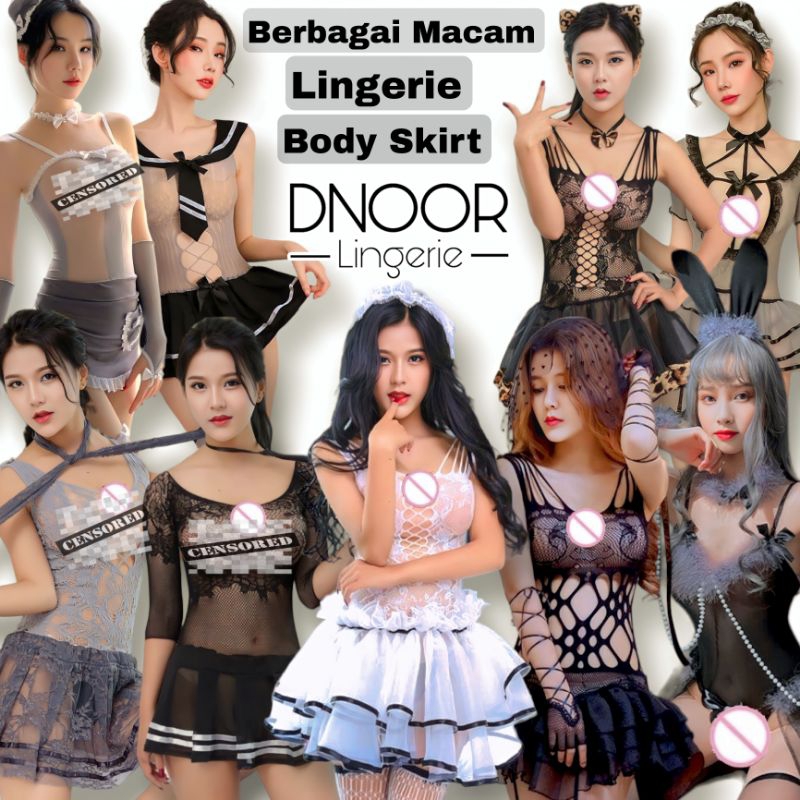 Lingerie Wanita Body Skirt Bodysuits Jaring Sexy / Kado Nikah Baju Tidur Dinas Malam