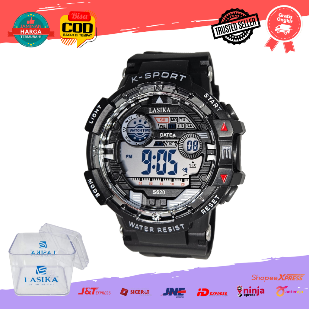 [COD] Jam Tangan Sport Digital Anak Remaja Pria Cowok  Lasika 620 Besar Water Resist Anti Air