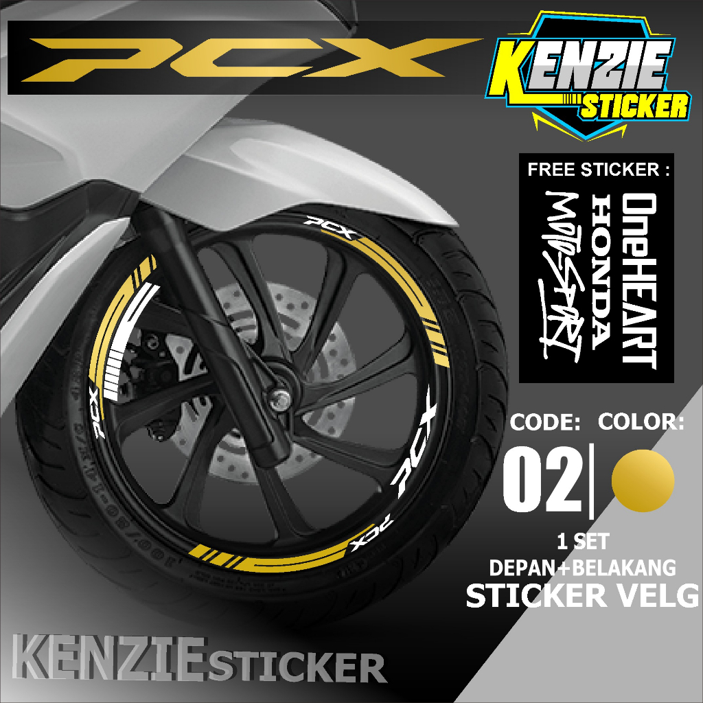 Aksesoris Motor Stiker Cutting Sticker List Velg Honda PCX 160 PCX 150 Lis Pelek Velk Variasi Set De