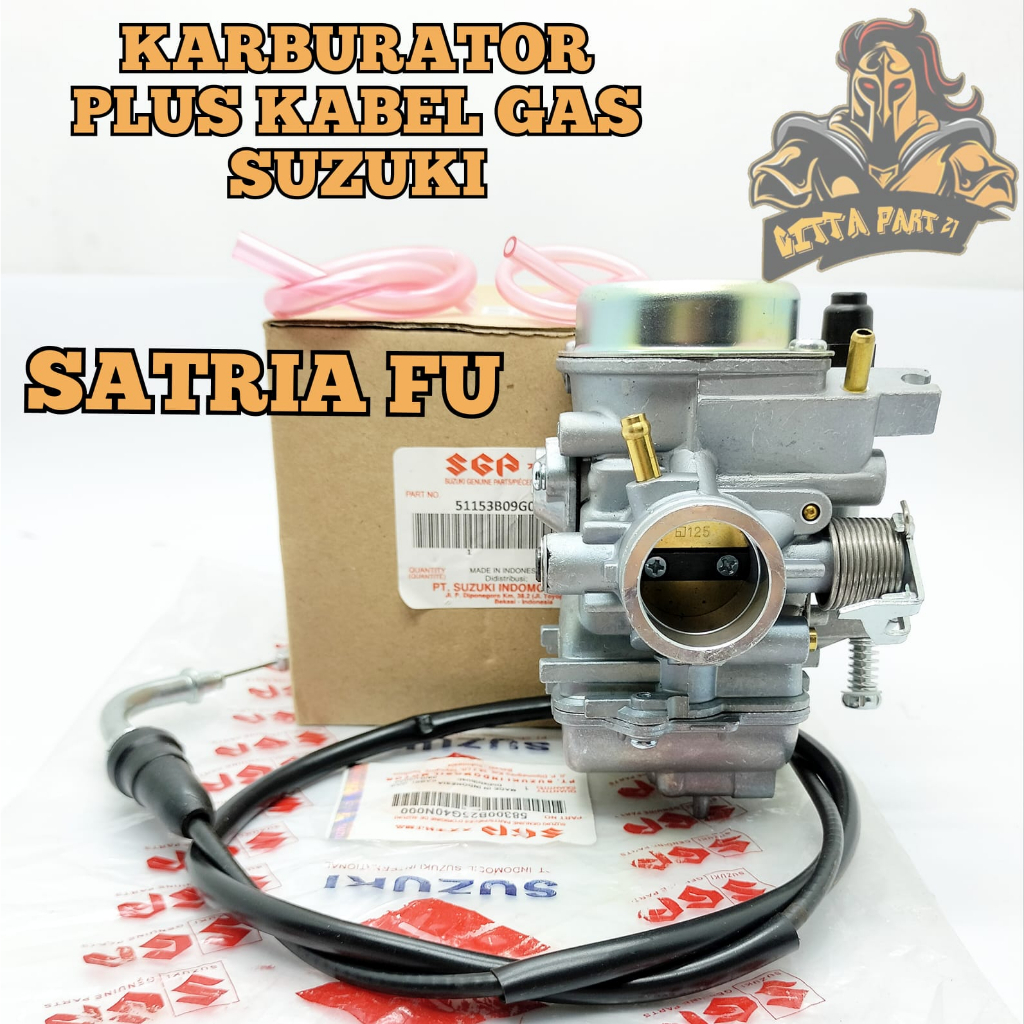 ORIGINAL KARBURATOR CARBURATOR SET PLUS KABEL GAS SUZUKI SATRIA FU KUALITAS ASLI ORIGINAL SUZUKI SGP PRESISI TIDAK BANJIR TIDAK BOROS DAN DIJMAIN AWET SATRIA FU BARONG KARBU CARBU