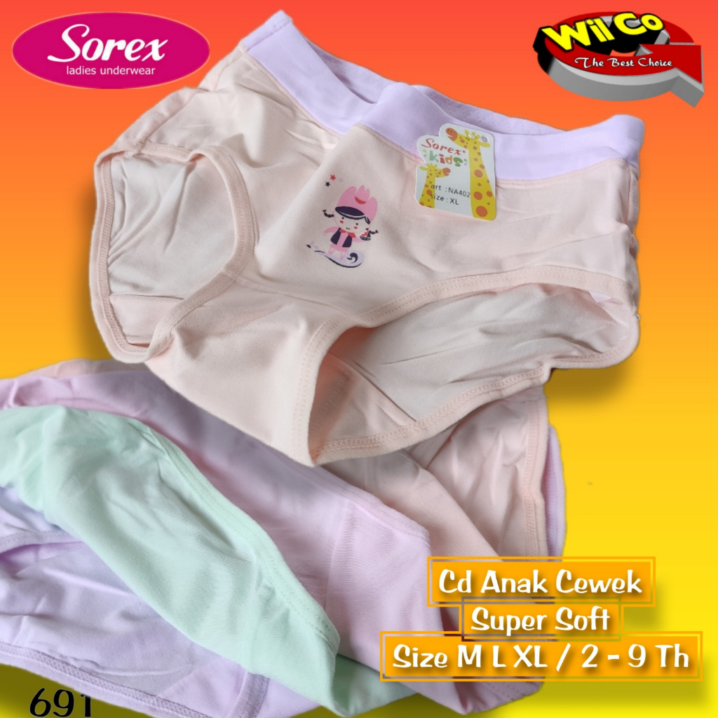 K691 - CELANA DALAM ANAK WANITA SOREX SIZE M - XL HARGA PER 1 PCS