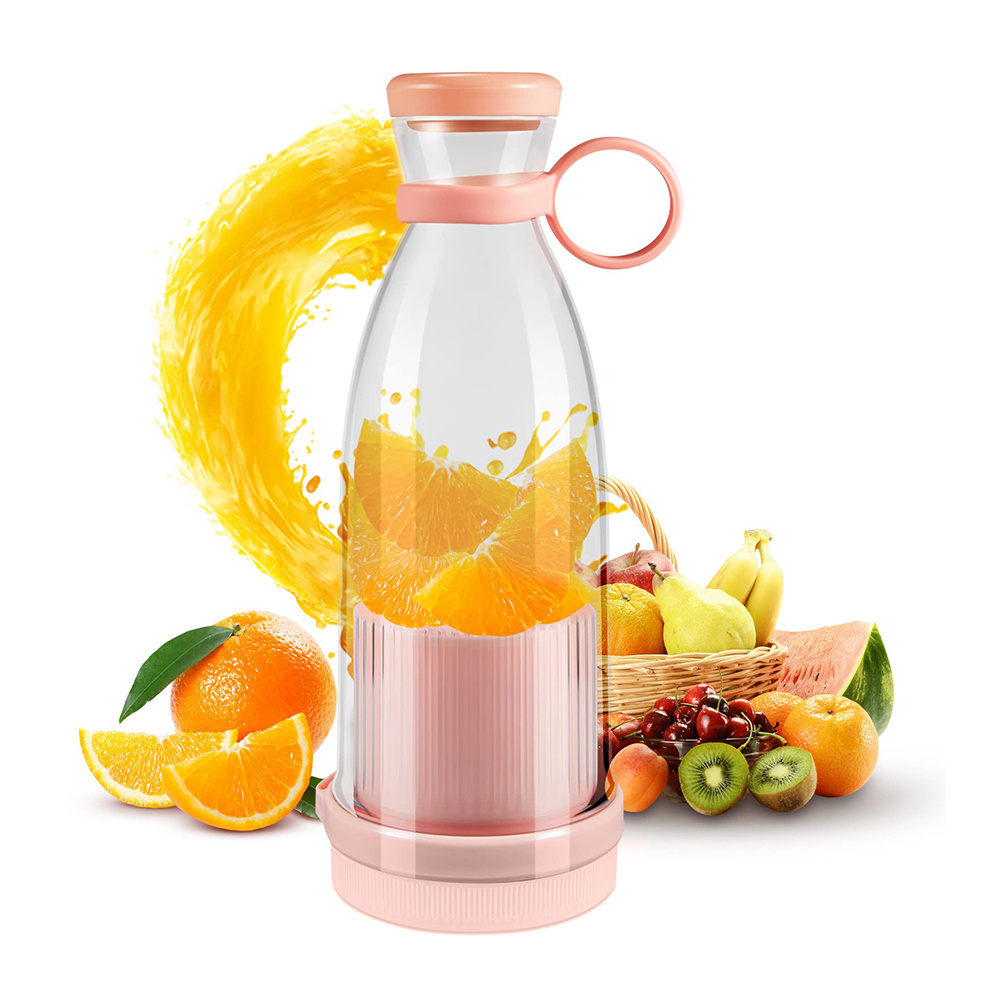 Blender Portable Mini Juicer Rechargeable 1300mAh 380ml - D10294 - Pink