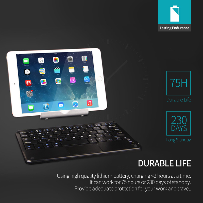 Keyboard Wireless Bluetooth 8 Inch with Touchpad - WD20 - Black