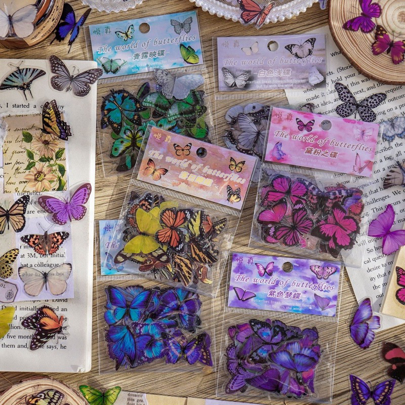 

BGS003 | 40 psc Stiker Vintage Buterfly Garden series