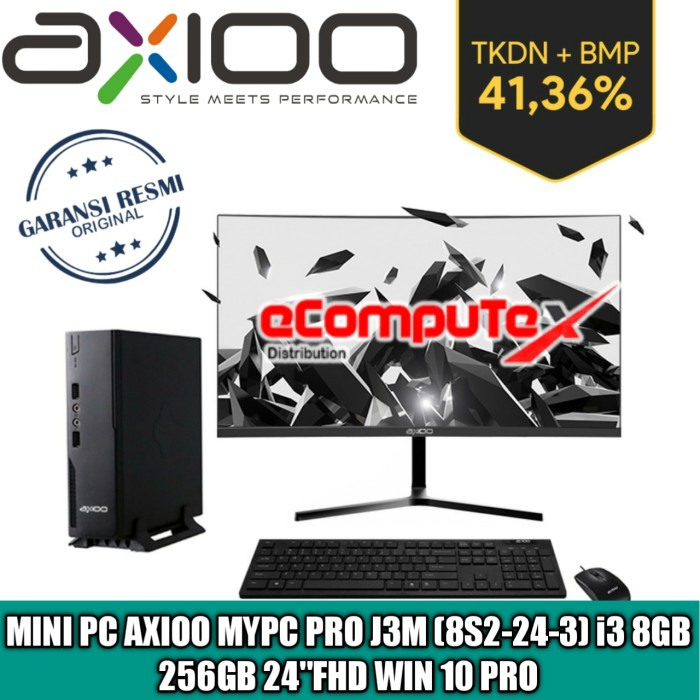 MINI PC AXIOO MYPC PRO J3M (8S2-24-3) i3 8GB 256GB 24&quot;FHD TKDN RESMI