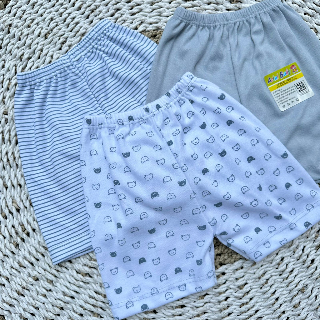 3 PCS Baju Lengan Pendek + Celana Pendek Bayi Bayi Atasan Bayi Baju Newborn Baju Bayi Baru Lahir Gift Bayi Hadiah Lahiran Bayi baju bayi lengan Pendek ASYAM BABY