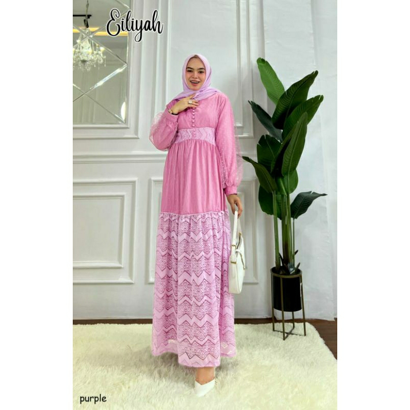 Eiliyah Maxy, GAMIS KONDANGAN CANTIK MODIS BUSUI FIT XXL LD 110 PINGGANG KARET KANCING BUSUI TERMURAH TERLARIS OOTD KEKINIAN