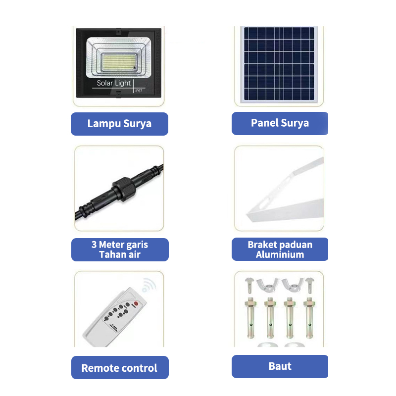 New Solar Battery Solar Light Lampu Solar LED Solar Light Solar Light 300W Outdoor Sensor Cahaya