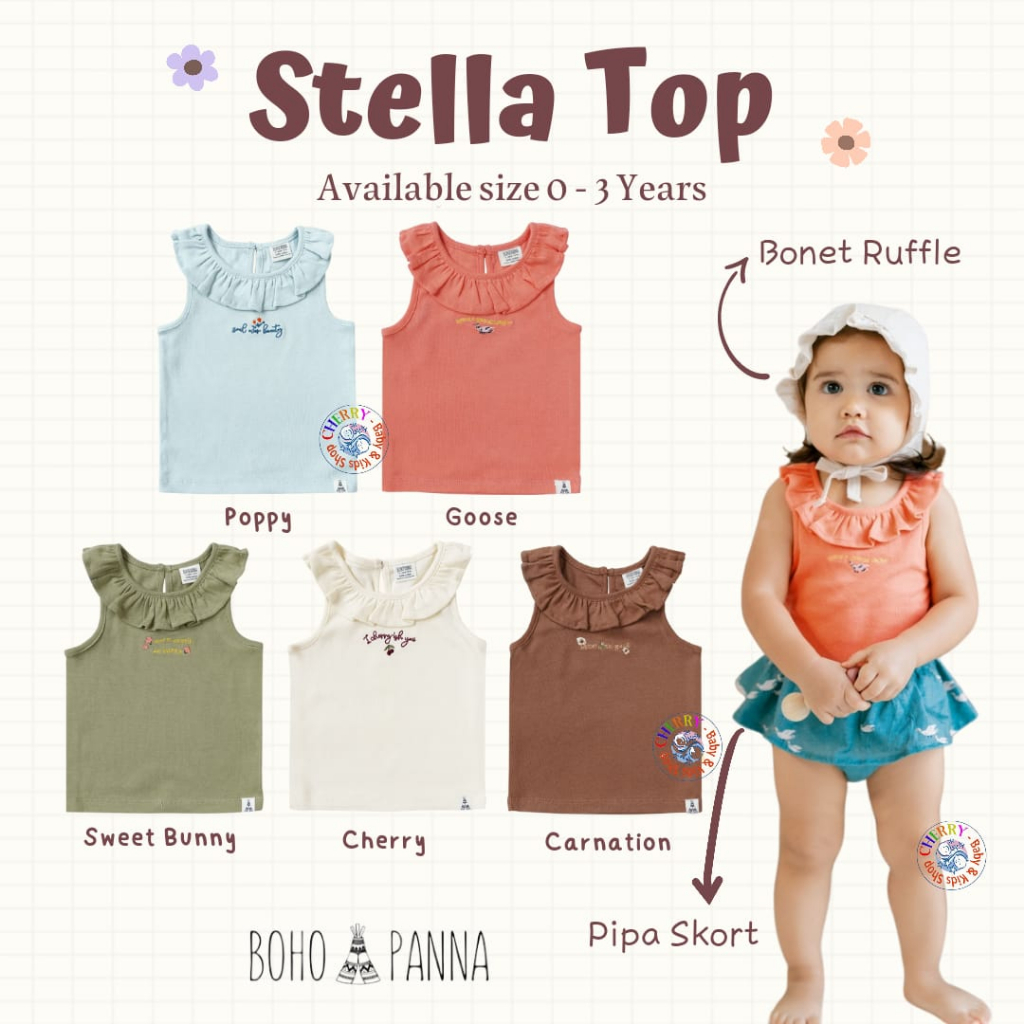 Bohopanna Stella Top 0-10 Tahun Baju Fashion Atasan Top Anak Perempuan CBKS