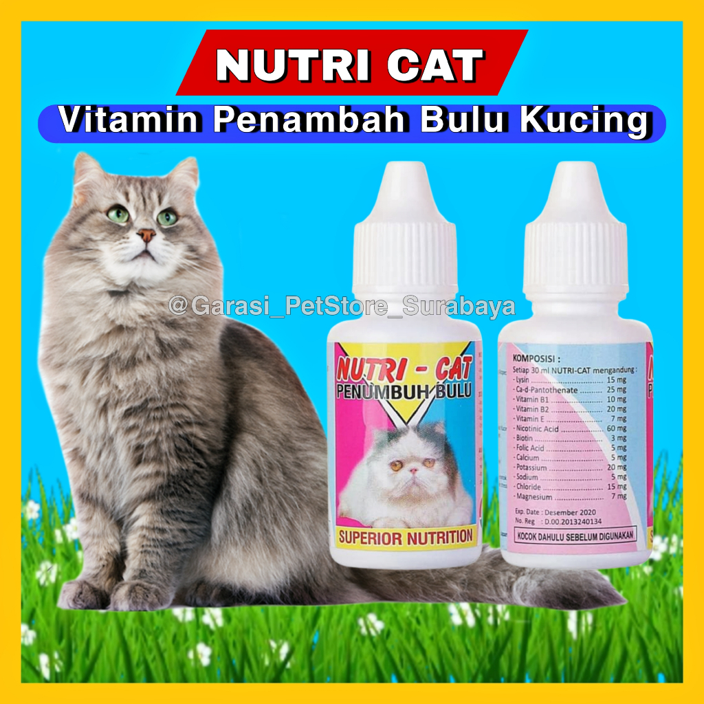 GPSS- NUTRI CAT Vitamin Penambah Bulu Kucing Vitamin Kucing Penambah Bulu Vitamin Bulu Kucing Suplem