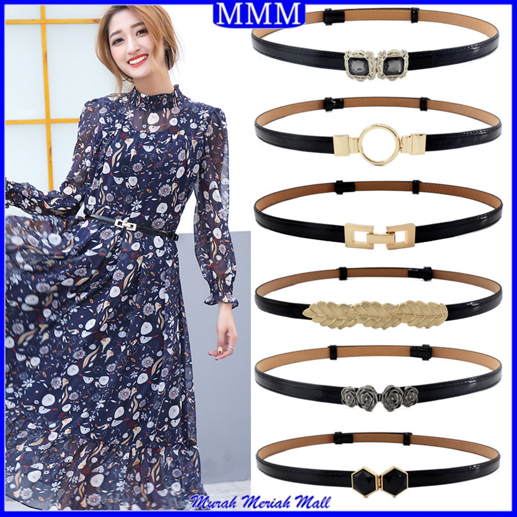 MMM Ikat Pinggang kecil Gamis Wanita Adjustable Gesper Kulit Tali Kecil Womens Belt Korea Fashion Tali Pinggang Mutiara Untuk Dress Murah Import