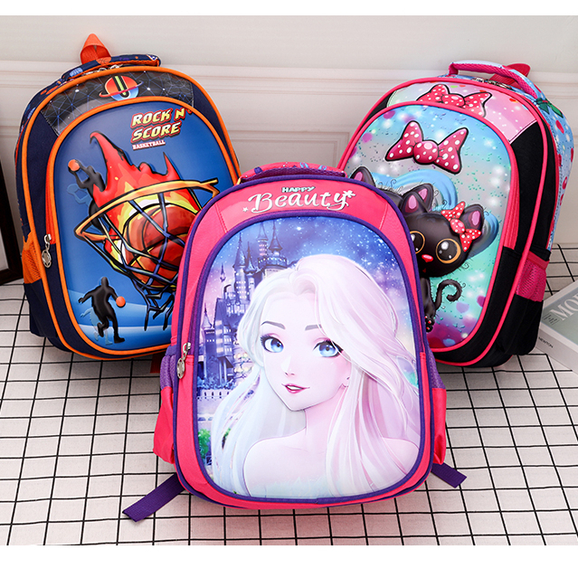 [MONA] Tas Ransel Anak Sekolah Motif Karakter Timbul 6D Cocok Buat TK dan SD Kualitas Import Premium -M0236