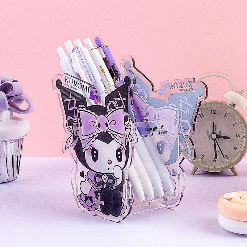 TEMPAT PULPEN ACRILIC KUROMI MY MELODY SANRIO DIY PUZZLE PEN HOLDER CUTE CREATIVE STORAGE BOX  @banyak