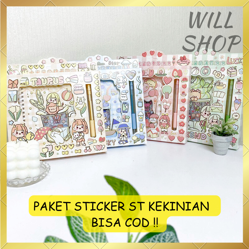 

TERBARU PAKET STICKER ST KEKINIAN 1 BOX ISI BUKU STICKER DENGAN CUTTER PEN / STIKER TEMPEL MOTIF CEWE KARTUN BISA COD