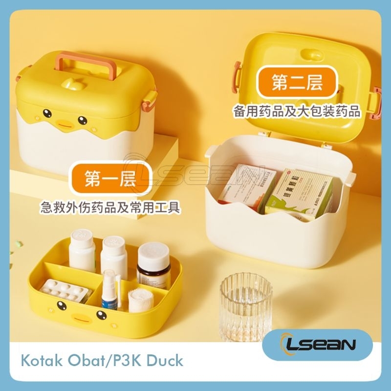 KOTAK OBAT PENYIMPANAN STORAGE MEDICINE BOX MULTIFUNGSI MOTIF DUCK