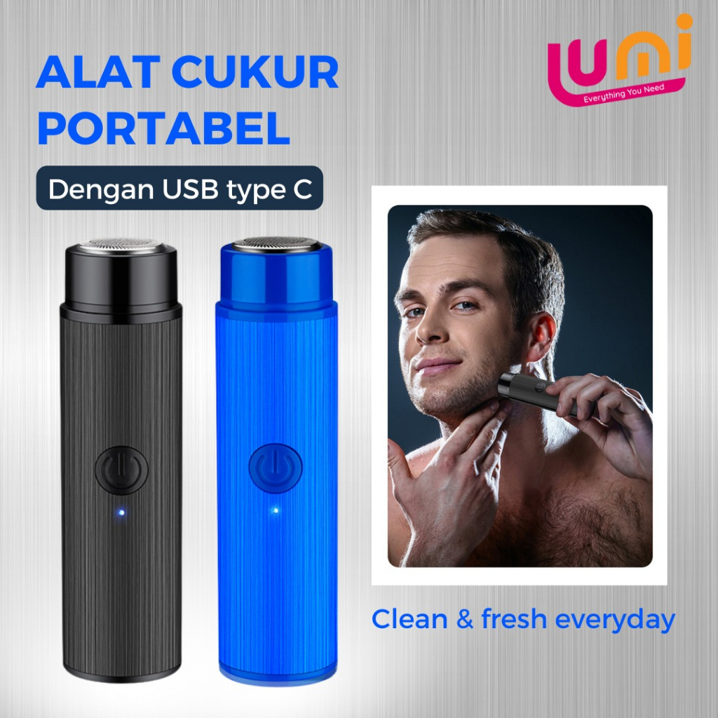 Alat cukur elektrik portable mini razor feihong shaver isi ulang usb charger ukuran travel pencukur jenggot kumis rambut bulu ketiak