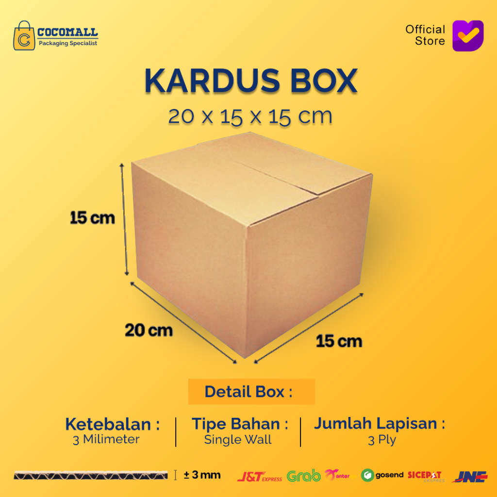 

Kardus Karton Box 20x15x15 CM Dus Packing Packaging Polos