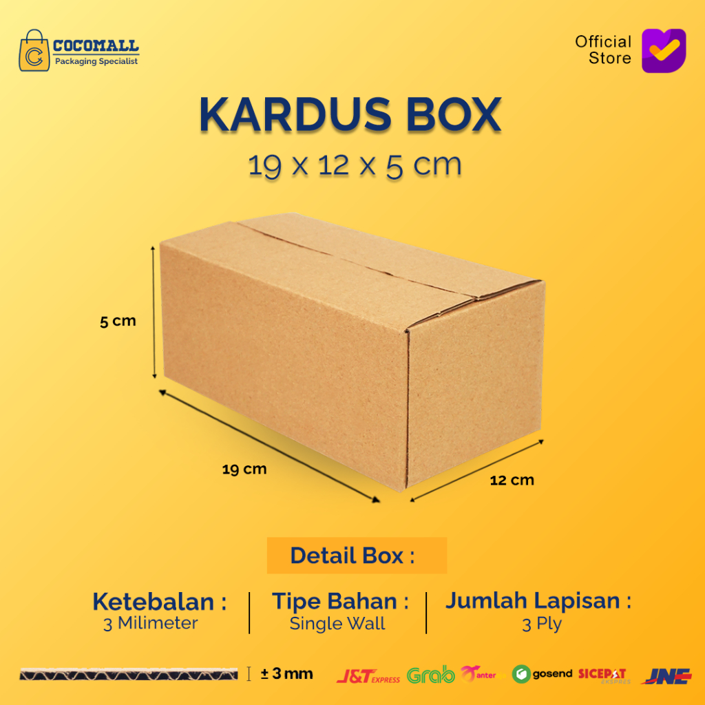 

Kardus Karton Box 19x12x5 CM Kotak Packing Packaging Polos