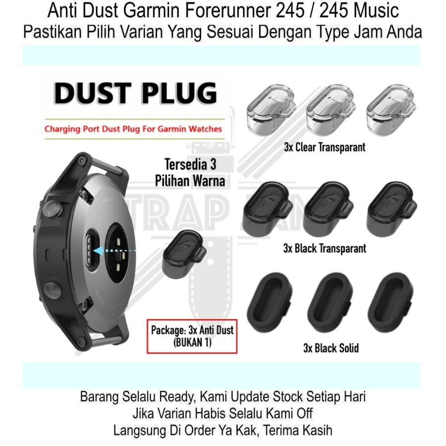 Anti Dust Plug Garmin Forerunner 245 / Music - Penutup Lubang Charge Charging