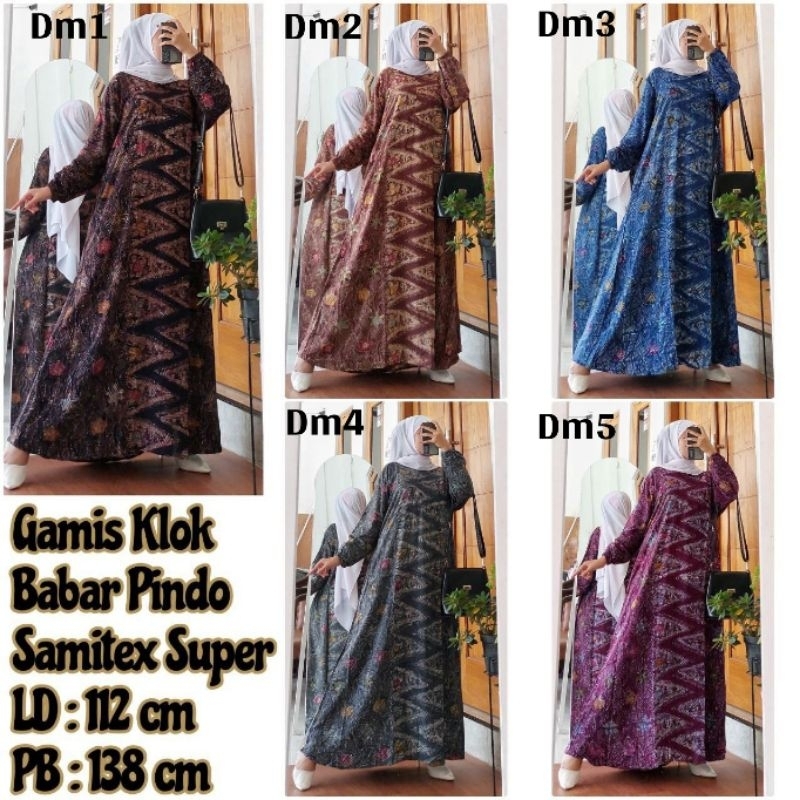 Gamis klok babar pindo colet rayon samitex super batik cap