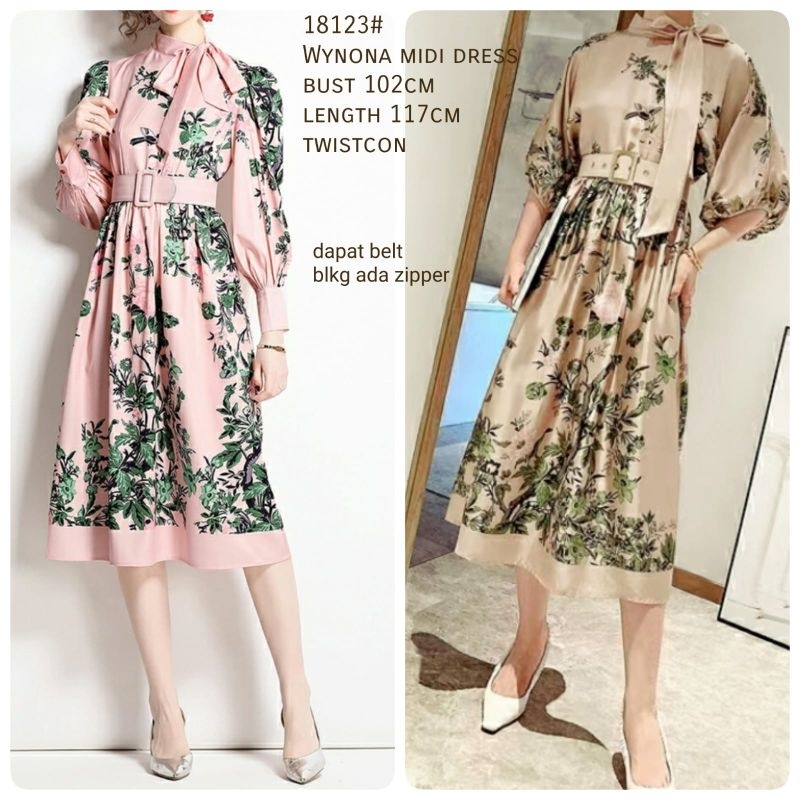 MDLV ~ 18123# Wynona Midi Dress Flower