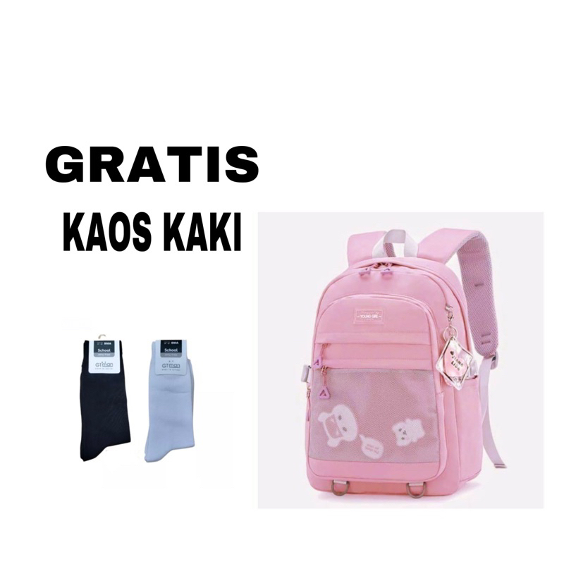 Tas Sekolah Anak Perempuan SD SMP Backpack Cewek Ransel Backpack Sekolah Kanvas Gendong Punggung