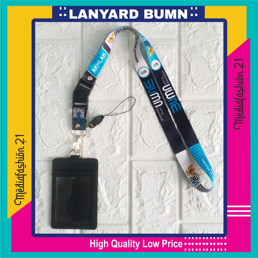

BUMN AKHLAK Lanyard Tali Gantungan ID Card Free Strap Gantungan HP/Flashdisk