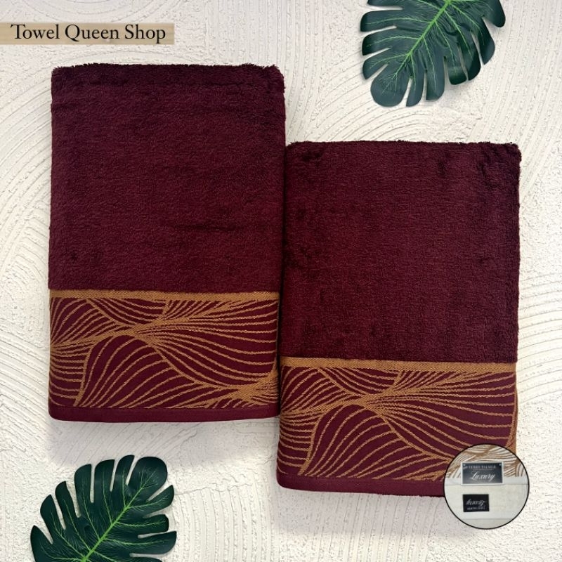 2 Pcs Handuk Motif Goldline Luxury by Terry Palmer/Hampers Pernikahan/Seserahan ( Tanpa Box )