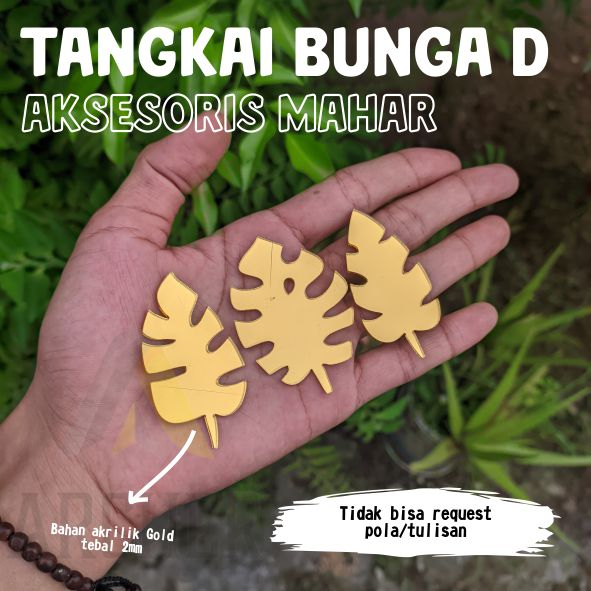 TANGKAI BUNGA AKSESORIS MAHAR BAHAN AKRILIK GOLD