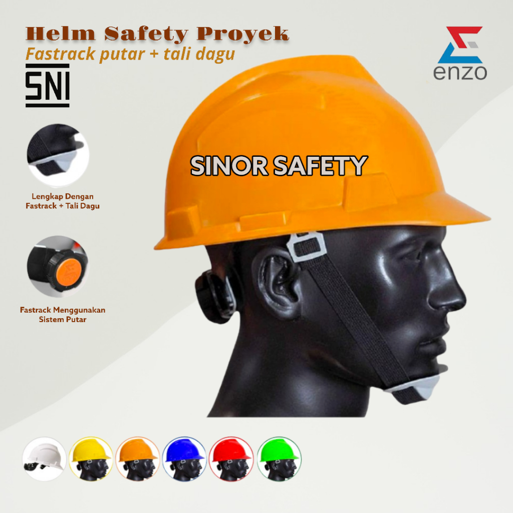 Safety Helmet SNI Enzo Helm Proyek + Sarang Putar Fastrack