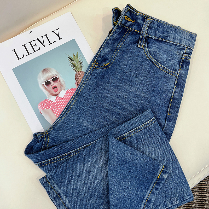 EUNII Boyfriend Celana Jeans Wanita Kaki Lebar Terbaru Loose Highwaist Denim Korean Style