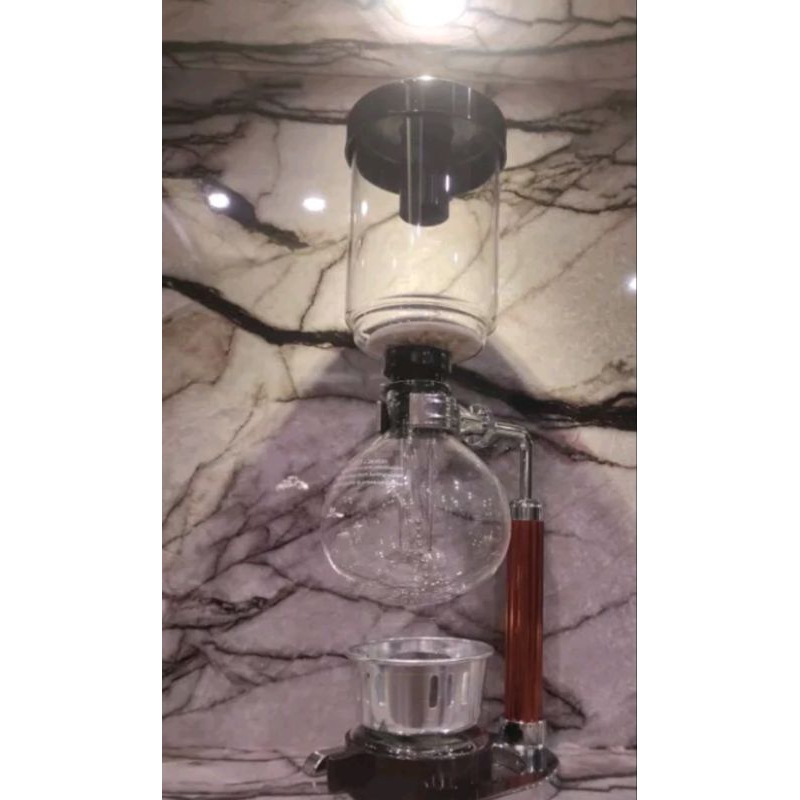 GrOriA Pembuat Kopi Vakum 3 cup JAPANESE STYLE SIPHON COFFEE MAKER VACUUM POT 3 CUPS JF99 EWORLD Silver