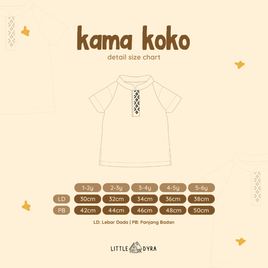 LITTLE DYRA KAMA KOKO ATASAN BAJU KOKO EDISI BAJU LEBARAN ANAK LAKI LAKI 1-6 TAHUN