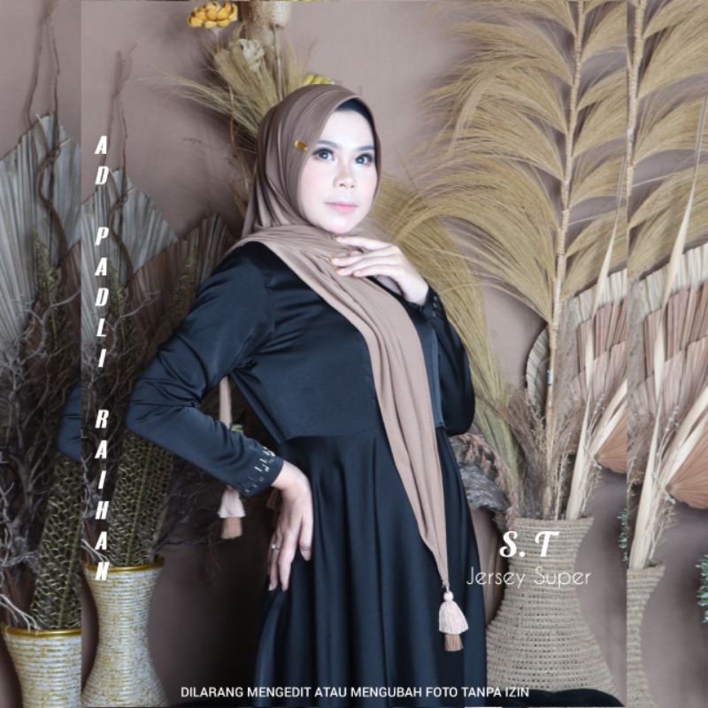 JILBAB SEGITIGA TASEL INSTAN PET JERSEY SUPER ORI PADLI