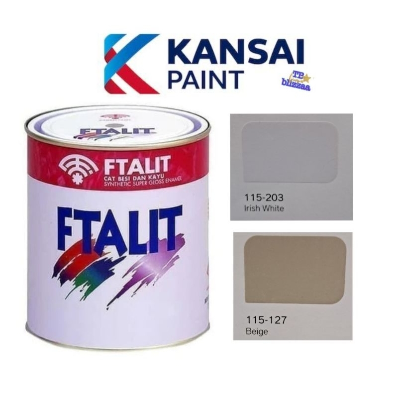 Ftalit Beige 127 Ftalit Irish White 203 Cat Kayu Besi Krem Putih 1kg