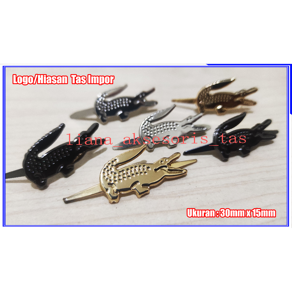 AKSESORIS TAS - LOGO TAS MODEL BUAYA - BROS TAS WANITA (@1 PCS) UNTUK HIASAN TAS