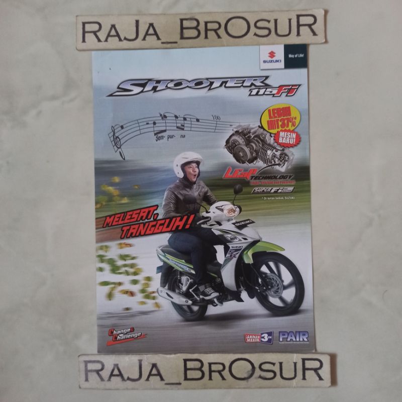 Poster brosur katalog flyer mini Suzuki Shooter 115 FI Injeksi 2013