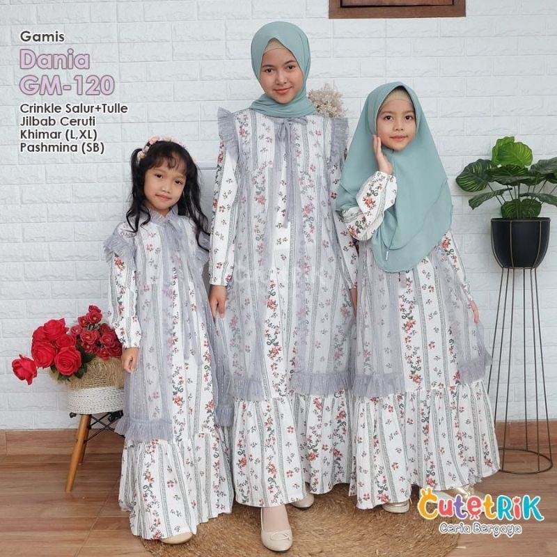 Gamis Anak Perempuan Remaja Cutetrik Gamis Dania Rompi Plus Pashmina Ceruty
