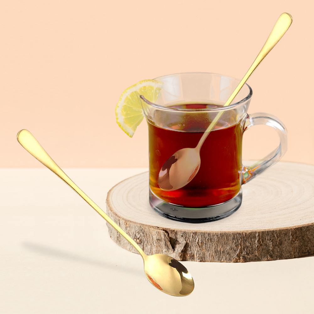 Sendok Teh Gagang Panjang Long Handled Tea Spoon 20 cm - F80 - Golden