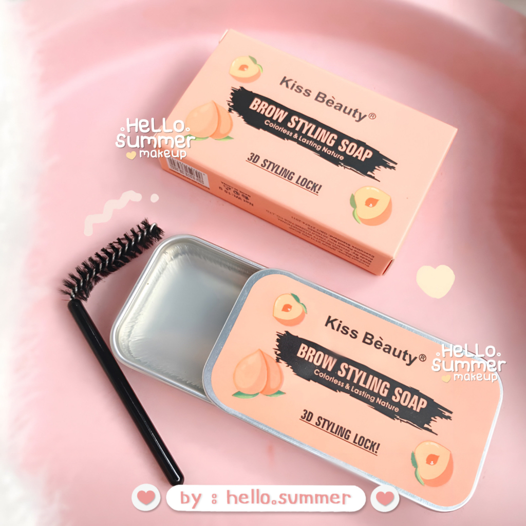 Peach 3D Soap Brow Styling Eyebrow Wax Merapikan Bulu Alis Kiss Beauty