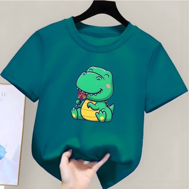 Dunia.Oblong - Kaos Anak Laki Laki Dan Perempuan Dino hijau Baju Anak Cowok &amp; Cewek Kaos Distro Anak Usia 2-10 Tahun