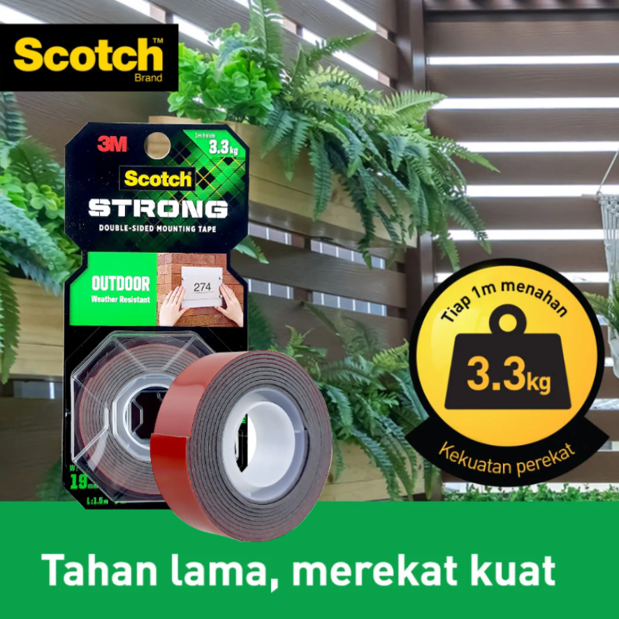 Double Tape Isolasi Dobel Solatip Solasi Outdoor 3M Scotch Strong