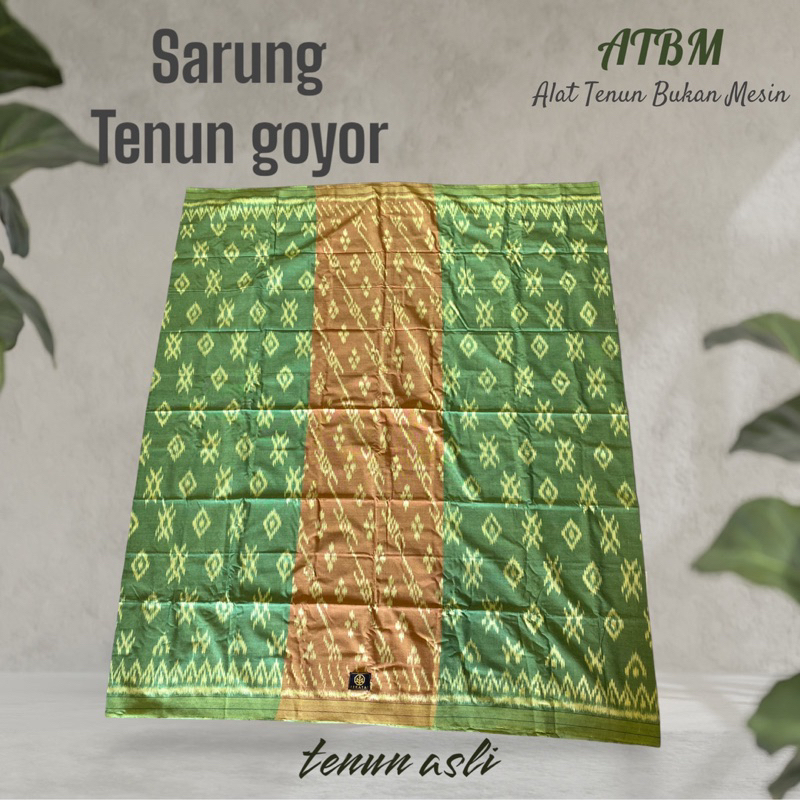 Sarung tenun goyor jahit tengah asli-ATBM Alat Tenun Bukan Mesin-motiv khas Bali loloan