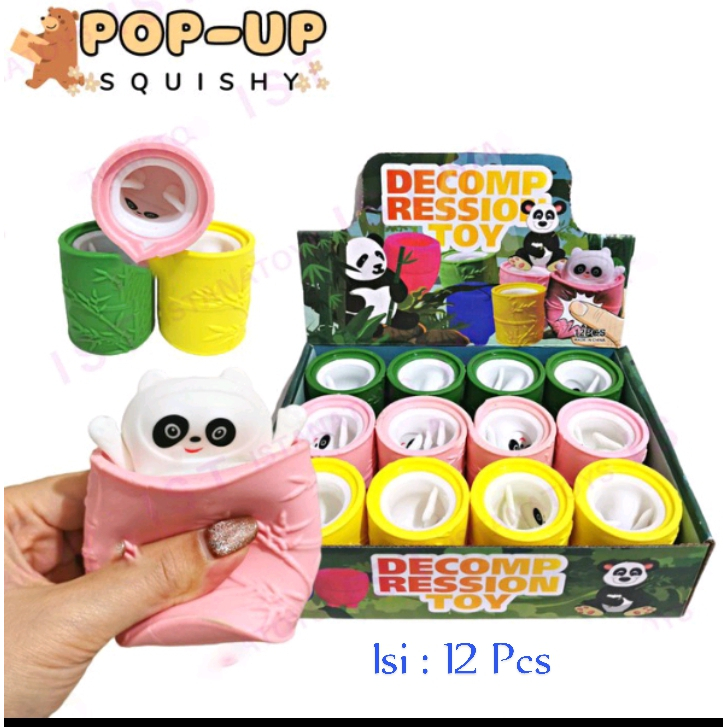 Grosir!!!Squishy Panda Pencet Animal In Cup Lusinan Isi 12 Pcs Murah