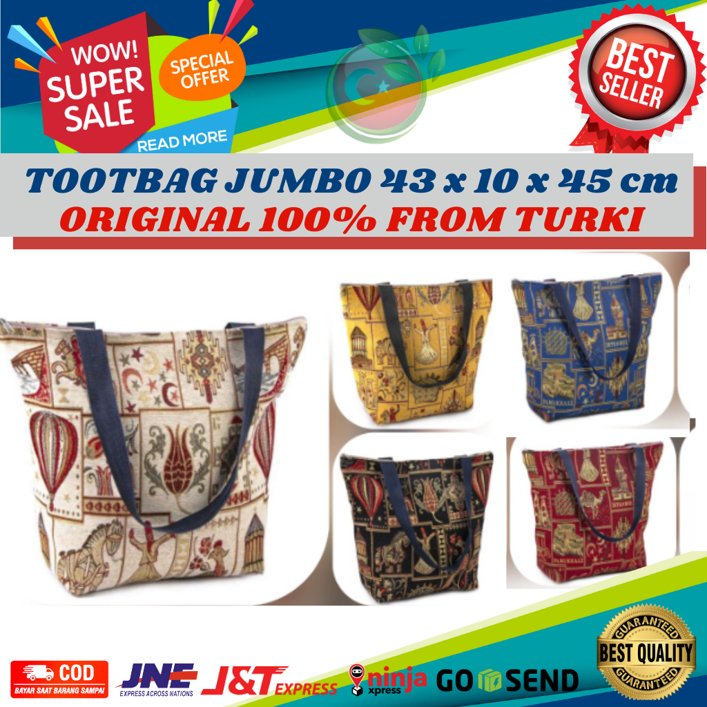 TOTE BAG ASLI 100% TURKI | TAS TOOTBAG ORIGINAL FROM TURKI CAPPADOCIA TAS TOTEBAG BAHAN PERMADANI BORDIR TURKI