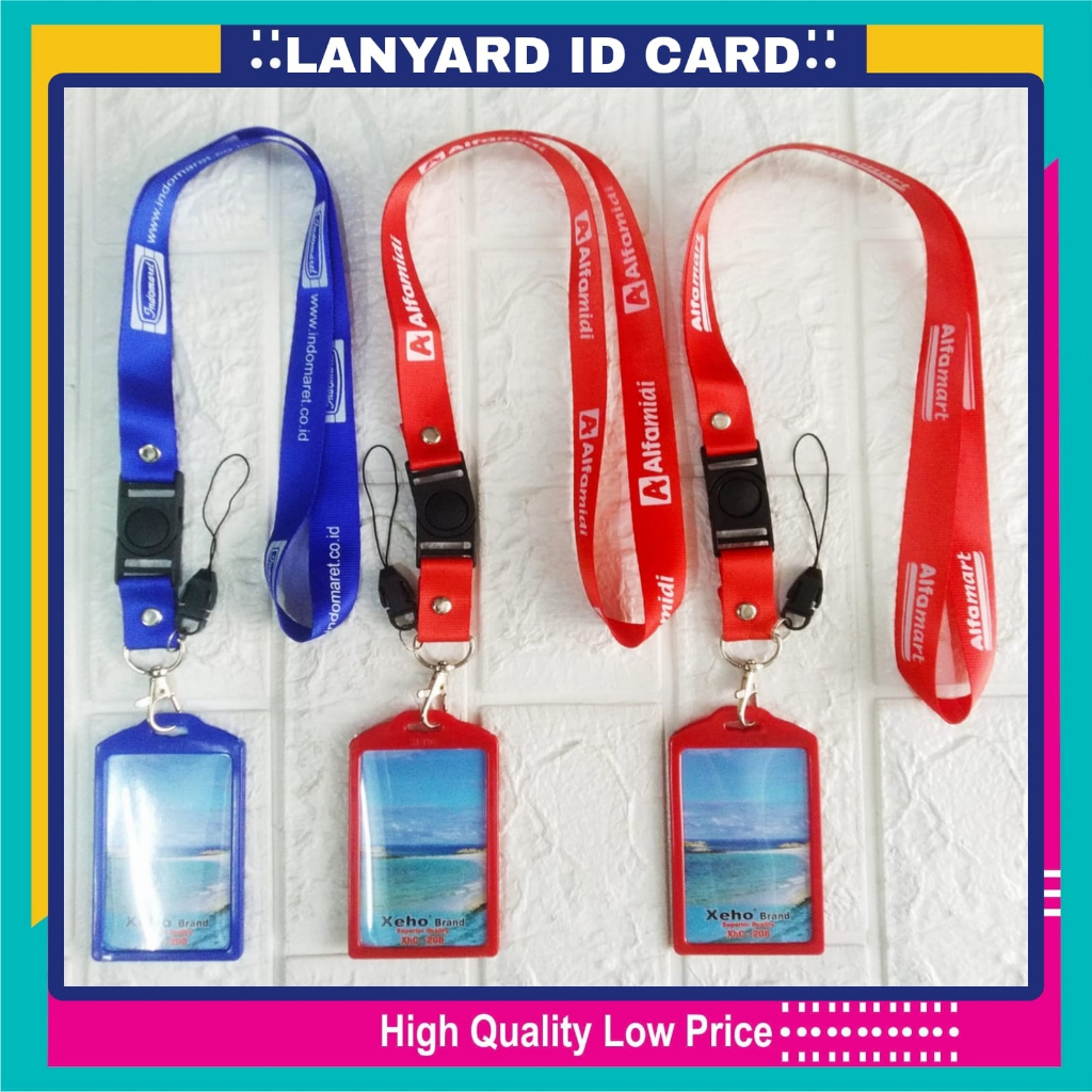 

INDOMARET - ALFAMART - ALFAMIDI Lanyard Tali Gantungan ID Card Sablon Free Strap Gantungan HP/Flashdisk